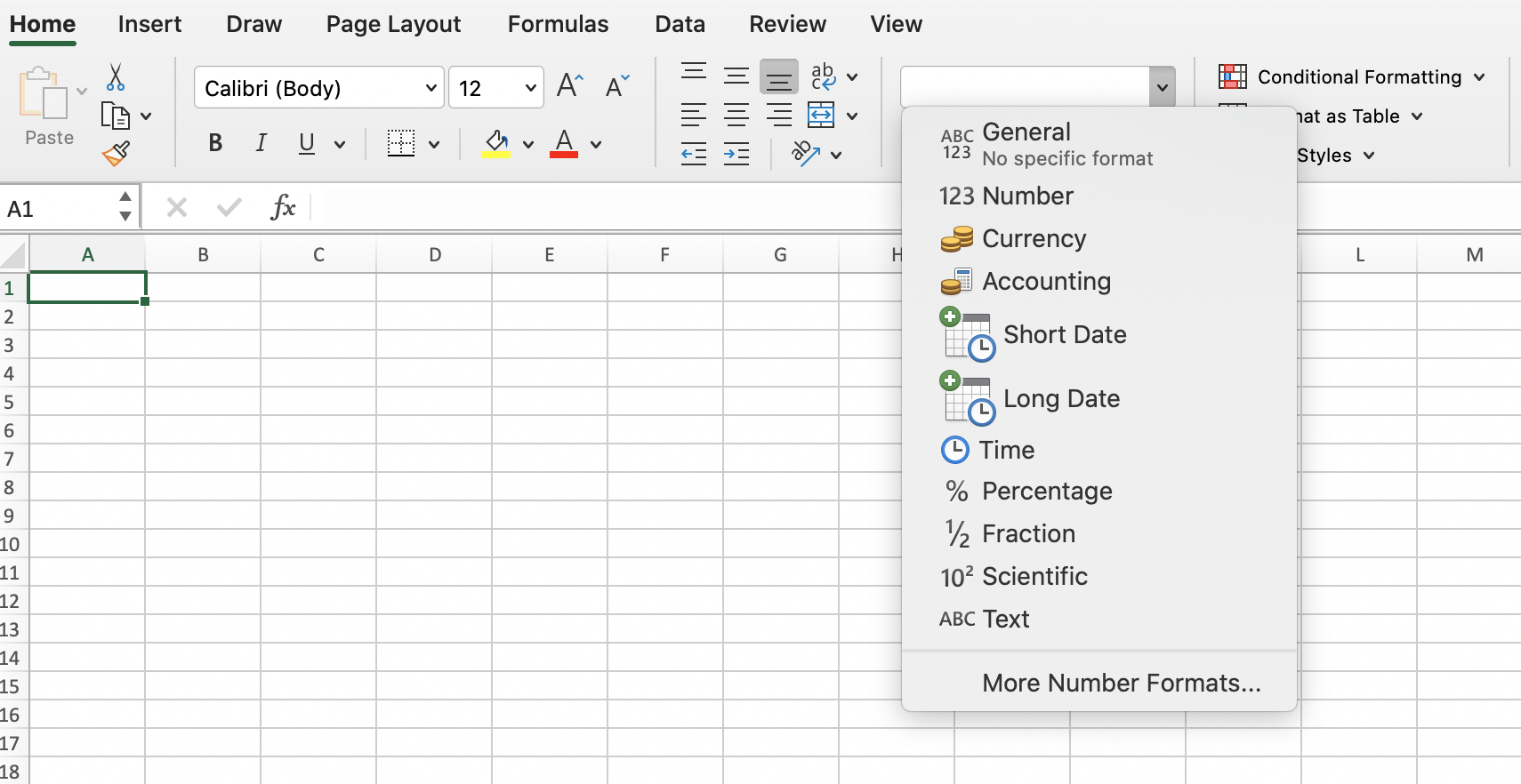 ประเภทของข้อมูลใน Excel