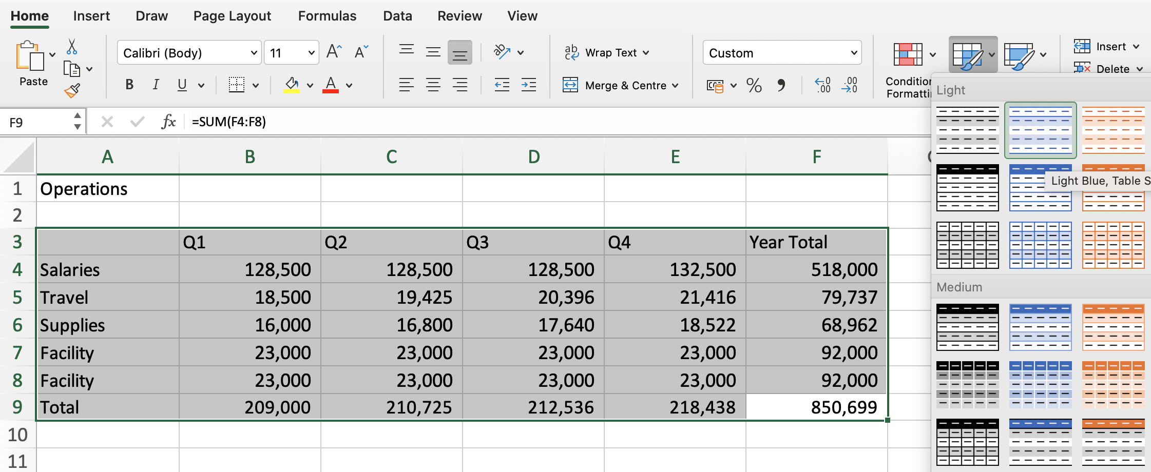 ประเภทของข้อมูลใน Excel