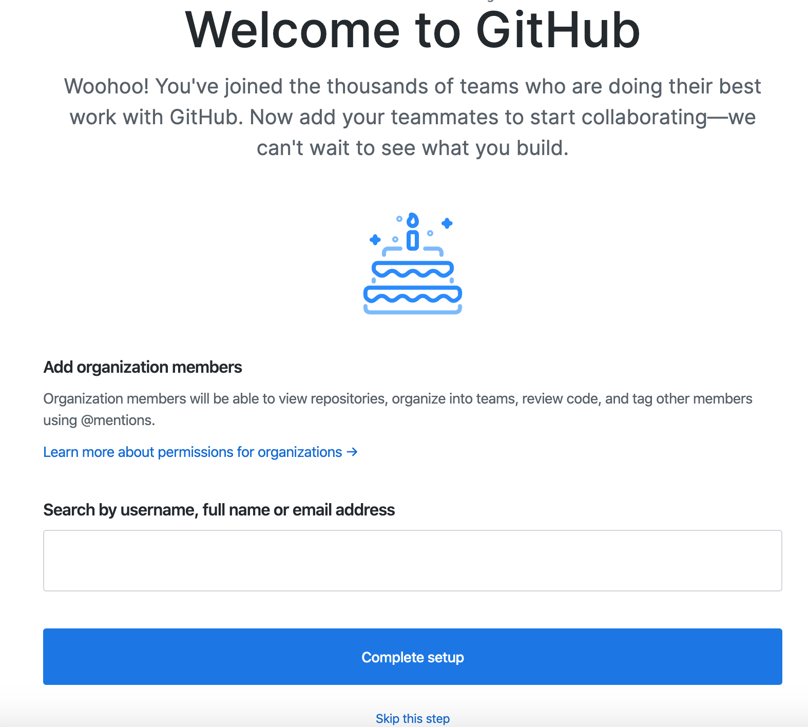 GitHub - Complete Creating Organisation